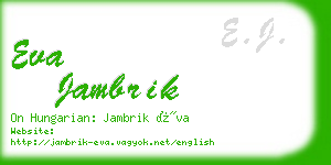 eva jambrik business card